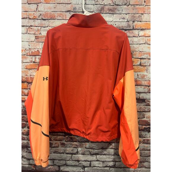 UA Unstoppable Under Armour peach red colorblock jacket women's size XL - Picture 6 of 6